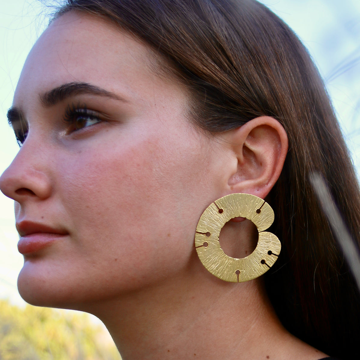 Stemcell Earrings by Soenaar, handcrafted 18k gold-plated jewelry