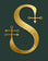 Soenaar logo, a gold S monogram on deep green