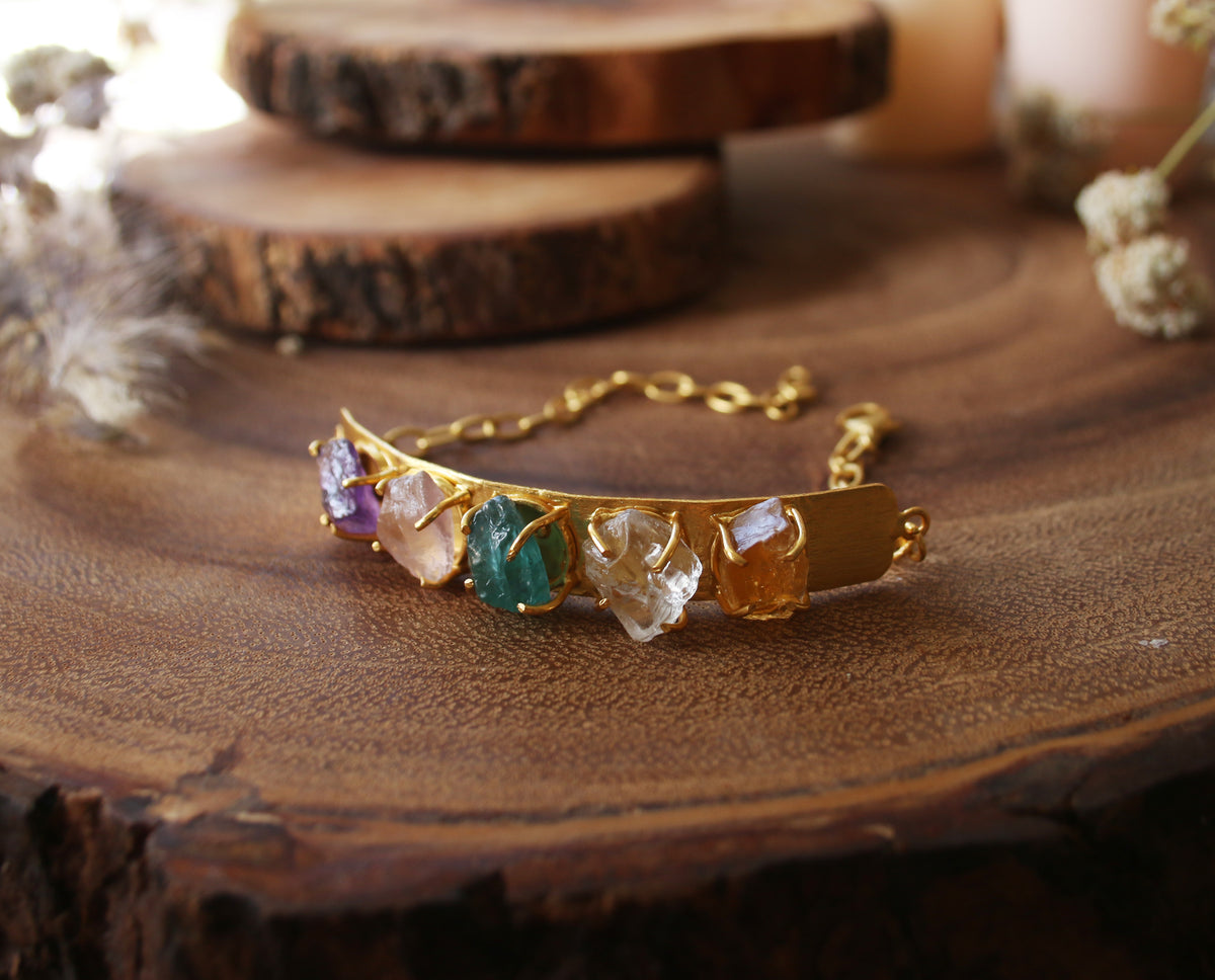 Multistone Bracelet by Soenaar, handcrafted 18k gold-plated jewelry (photo 2)