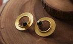 Birdseye earrings by Soenaar, handcrafted 18k gold-plated jewelry (photo 4)