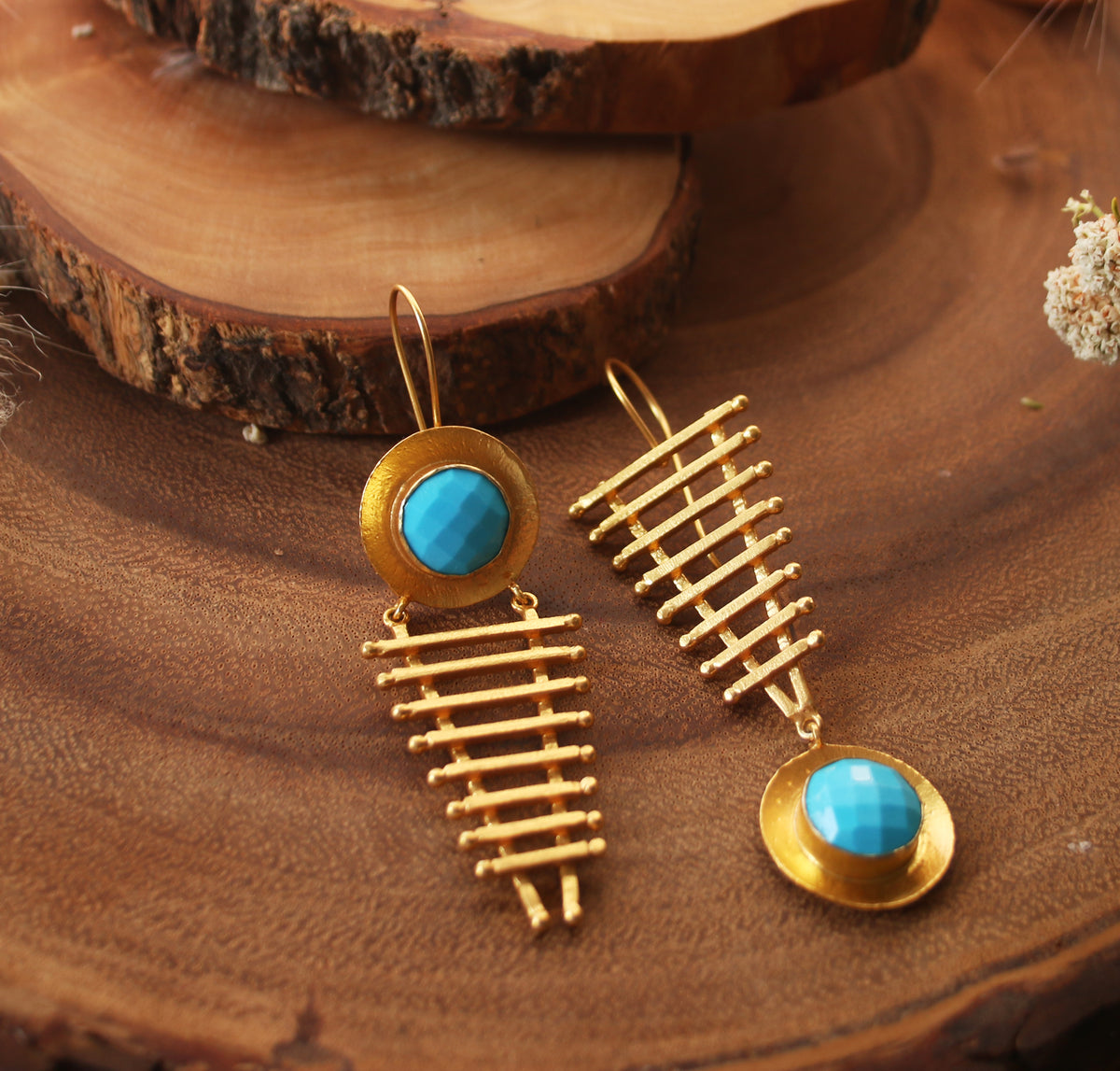 Seedi Earrings by Soenaar, handcrafted 18k gold-plated jewelry (photo 2)