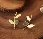 Shrub Earrings by Soenaar, handcrafted 18k gold-plated jewelry (photo 2)