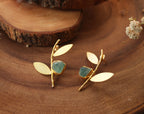 Shrub Earrings by Soenaar, handcrafted 18k gold-plated jewelry (photo 4)