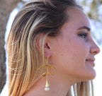 Bougainvillea Earrings by Soenaar, handcrafted 18k gold-plated jewelry (photo 3)