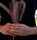 Threefold Cuff Ring by Soenaar, handcrafted 18k gold-plated jewelry
