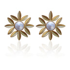 Leaf Bunch Earrings by Soenaar, handcrafted 18k gold-plated jewelry (photo 3)