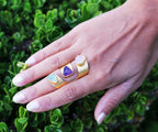 Threefold Cuff Ring by Soenaar, handcrafted 18k gold-plated jewelry (photo 4)