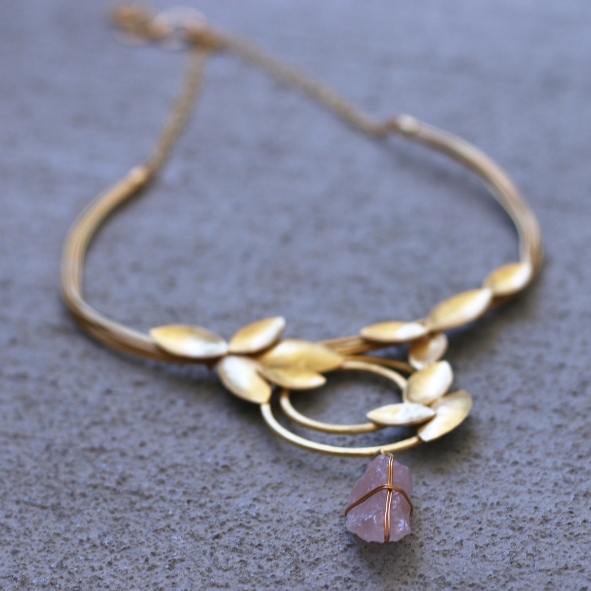 Coil Leaf Choker by Soenaar, handcrafted 18k gold-plated jewelry (photo 2)