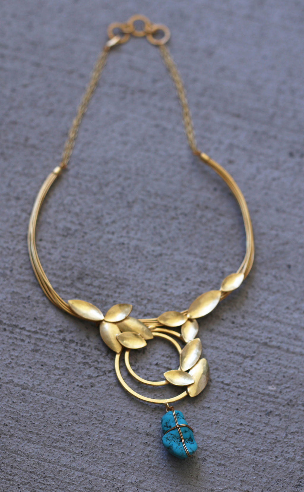 Coil Leaf Choker by Soenaar, handcrafted 18k gold-plated jewelry (photo 6)