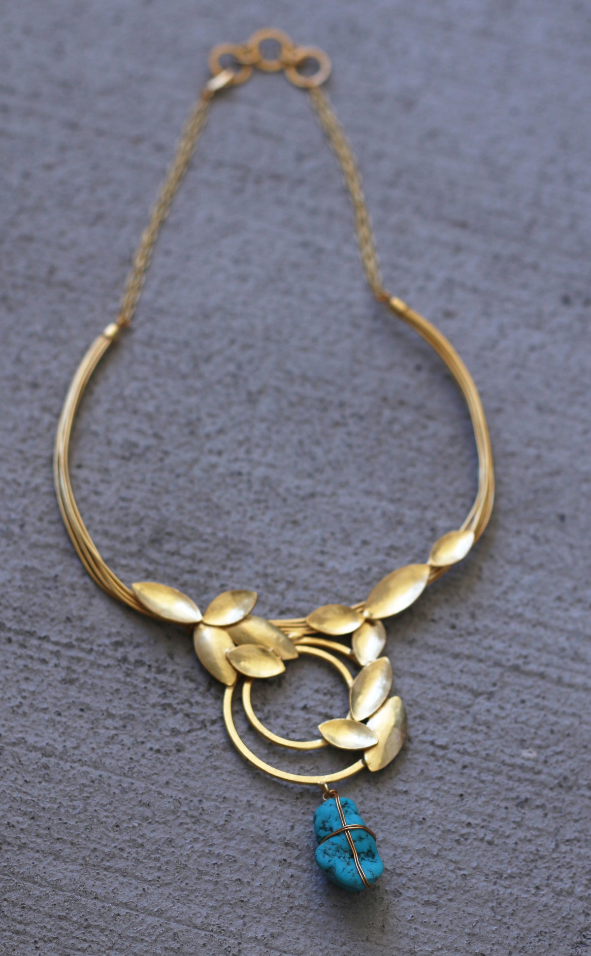 Coil Leaf Choker by Soenaar, handcrafted 18k gold-plated jewelry (photo 6)