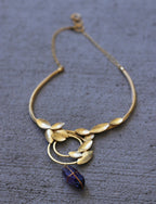 Coil Leaf Choker by Soenaar, handcrafted 18k gold-plated jewelry (photo 7)