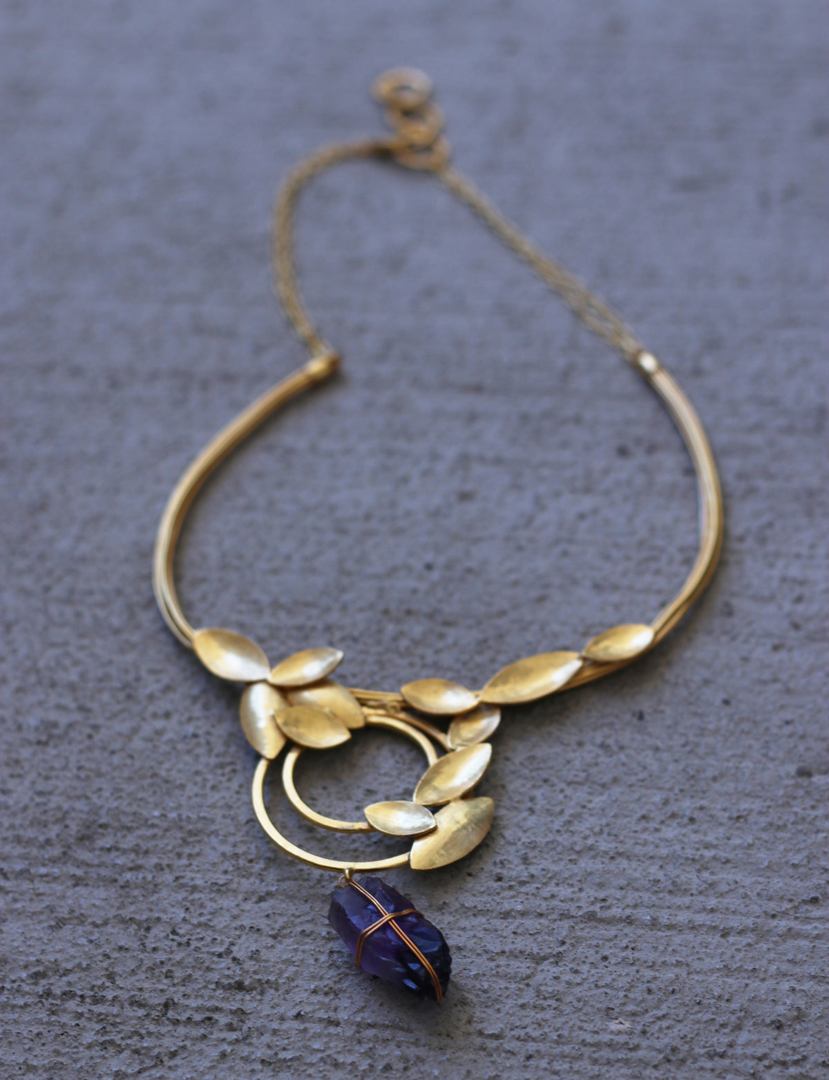 Coil Leaf Choker by Soenaar, handcrafted 18k gold-plated jewelry (photo 7)