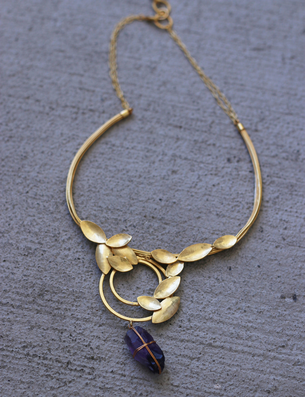 Coil Leaf Choker by Soenaar, handcrafted 18k gold-plated jewelry (photo 8)