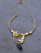 Coil Leaf Choker by Soenaar, handcrafted 18k gold-plated jewelry (photo 8)