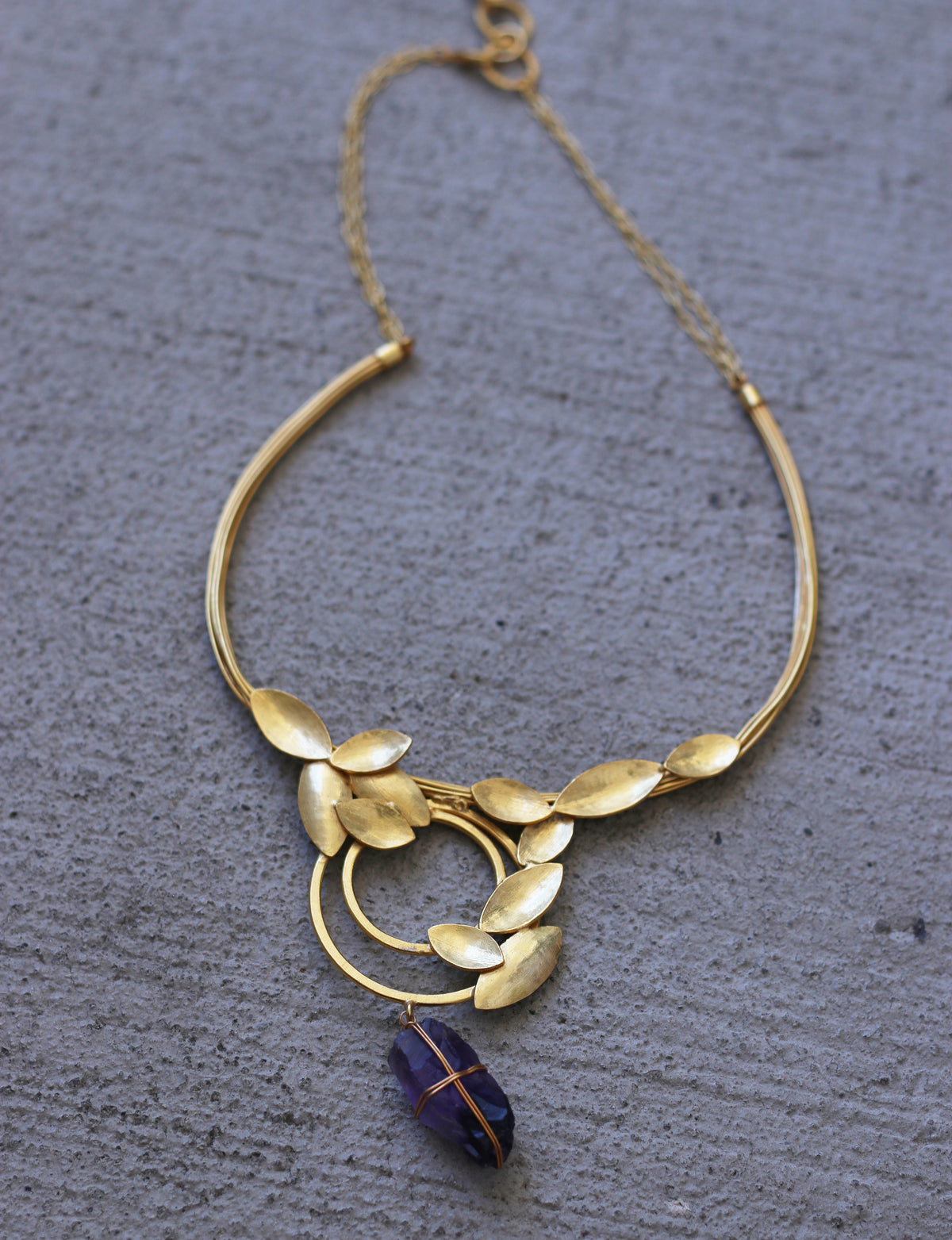 Coil Leaf Choker by Soenaar, handcrafted 18k gold-plated jewelry (photo 8)