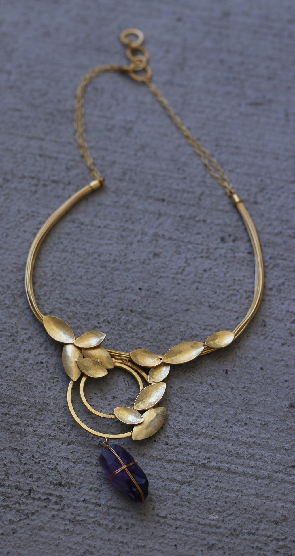 Coil Leaf Choker by Soenaar, handcrafted 18k gold-plated jewelry (photo 9)