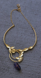 Coil Leaf Choker by Soenaar, handcrafted 18k gold-plated jewelry (photo 9)
