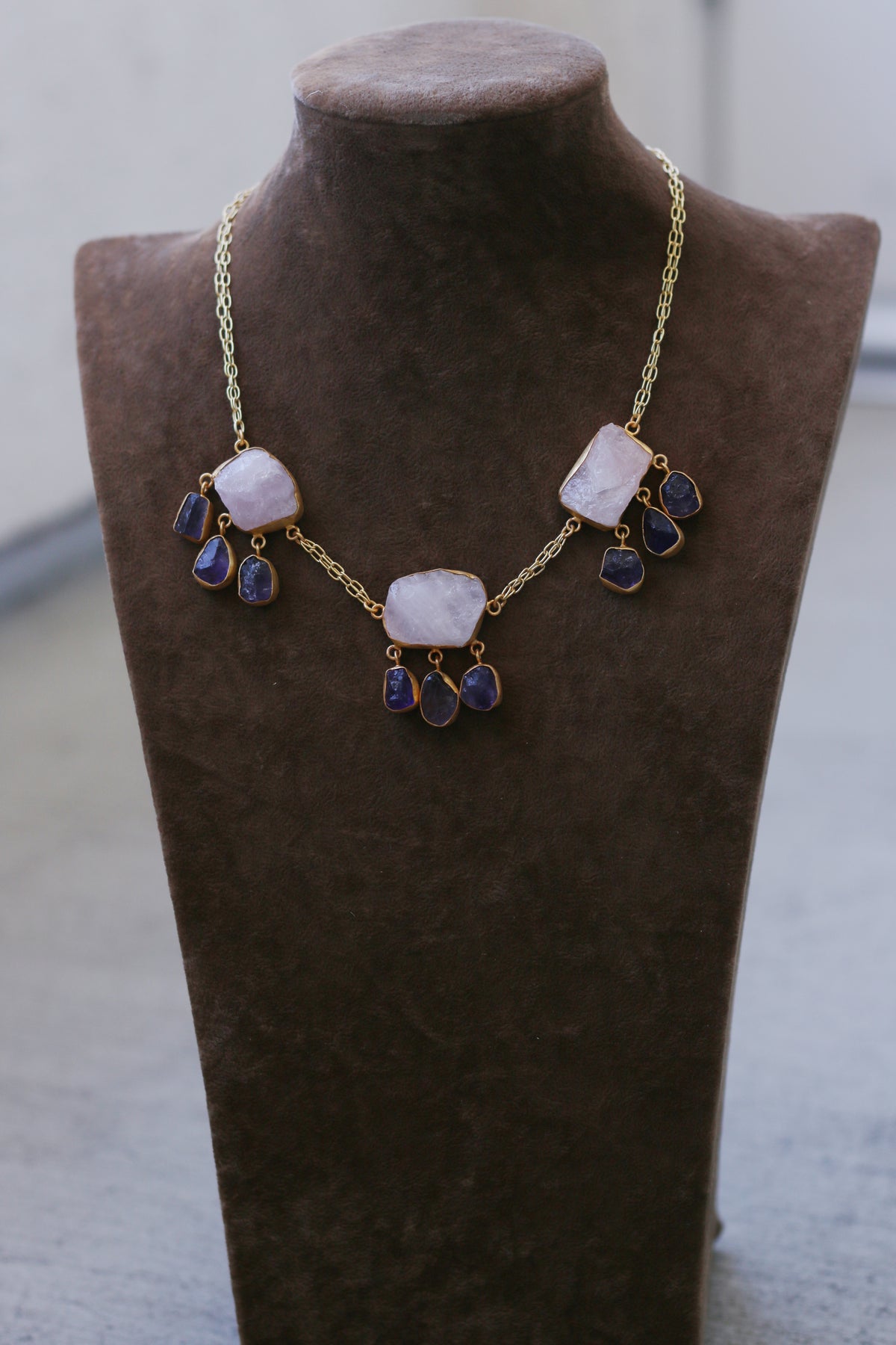Cluster 18k Gold Plated Necklace by Soenaar, handcrafted 18k gold-plated jewelry (photo 2)