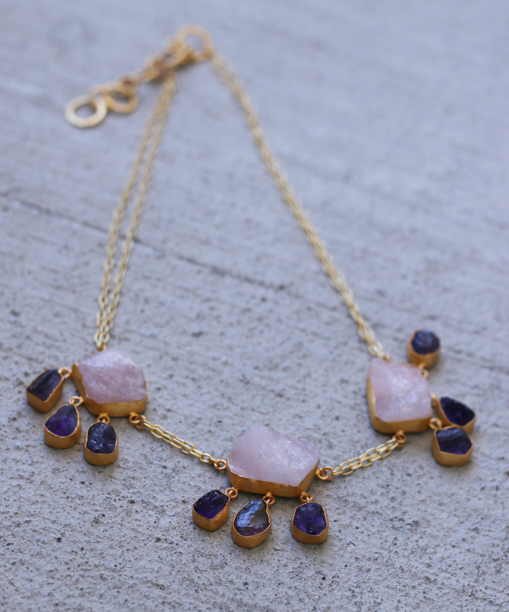 Cluster 18k Gold Plated Necklace by Soenaar, handcrafted 18k gold-plated jewelry (photo 5)