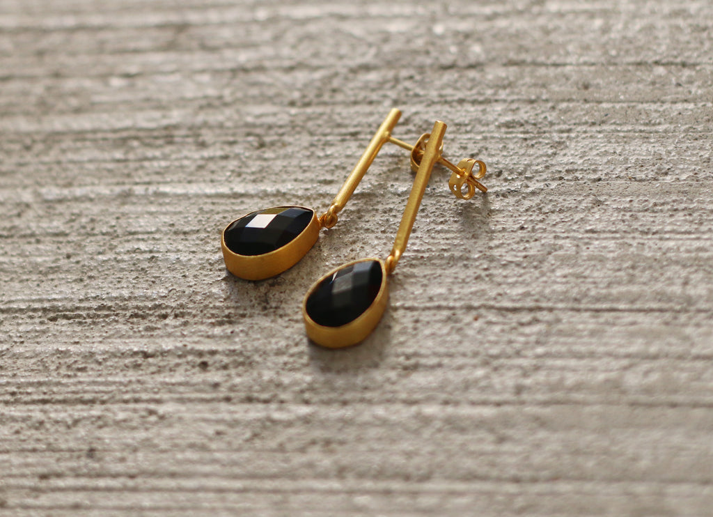 String Earrings by Soenaar, handcrafted 18k gold-plated jewelry (photo 5)