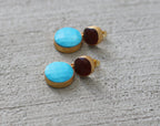 Embellish 18k Gold Plated Earrings Turquoise / Garnet by Soenaar, handcrafted 18k gold-plated jewelry (photo 4)