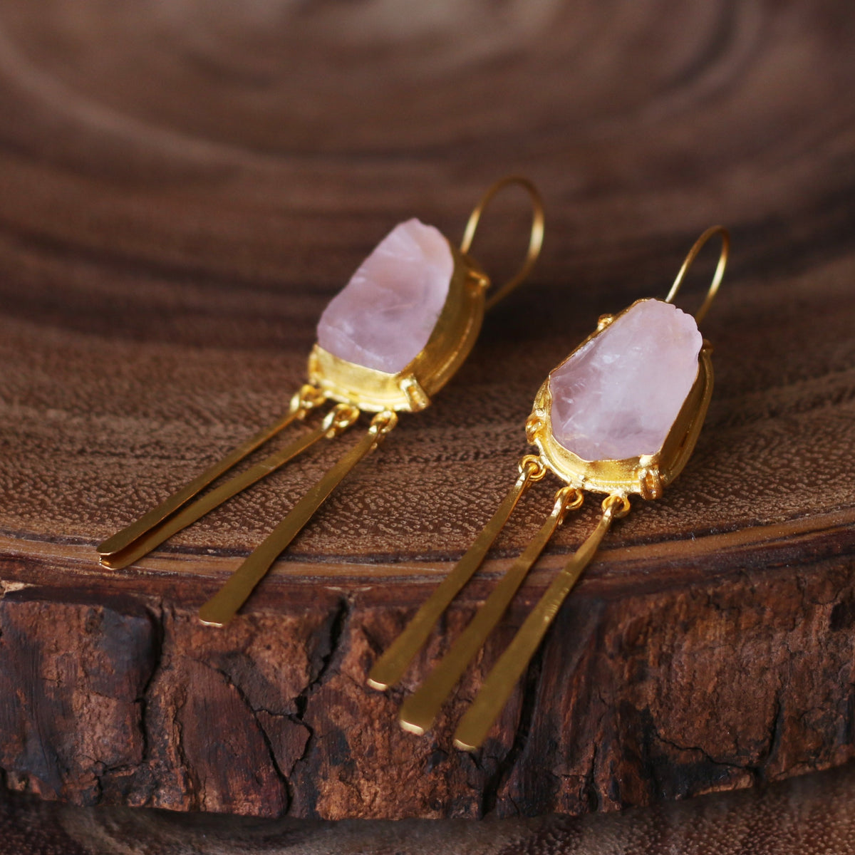 Wave Hook Earrings by Soenaar, handcrafted 18k gold-plated jewelry (photo 2)