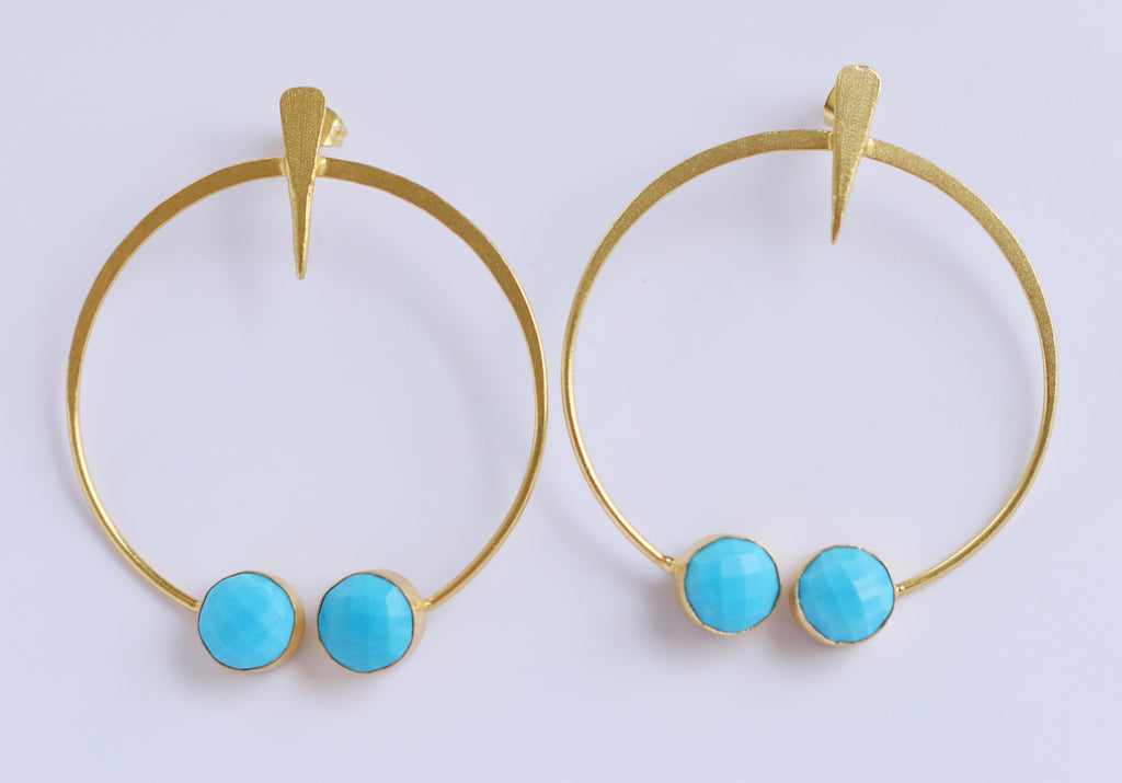 Tribal Folk earrings by Soenaar, handcrafted 18k gold-plated jewelry (photo 6)