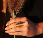 Kyanite Bar Ring by Soenaar, handcrafted 18k gold-plated jewelry