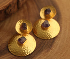 Rondel Earrings by Soenaar, handcrafted 18k gold-plated jewelry (photo 2)
