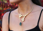 Coil Leaf Choker by Soenaar, handcrafted 18k gold-plated jewelry