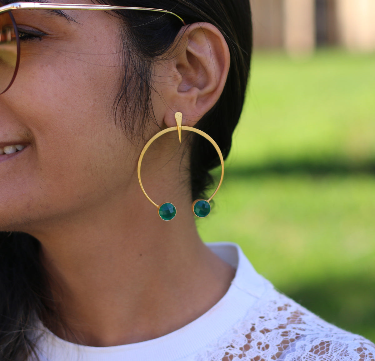 Tribal Folk earrings by Soenaar, handcrafted 18k gold-plated jewelry