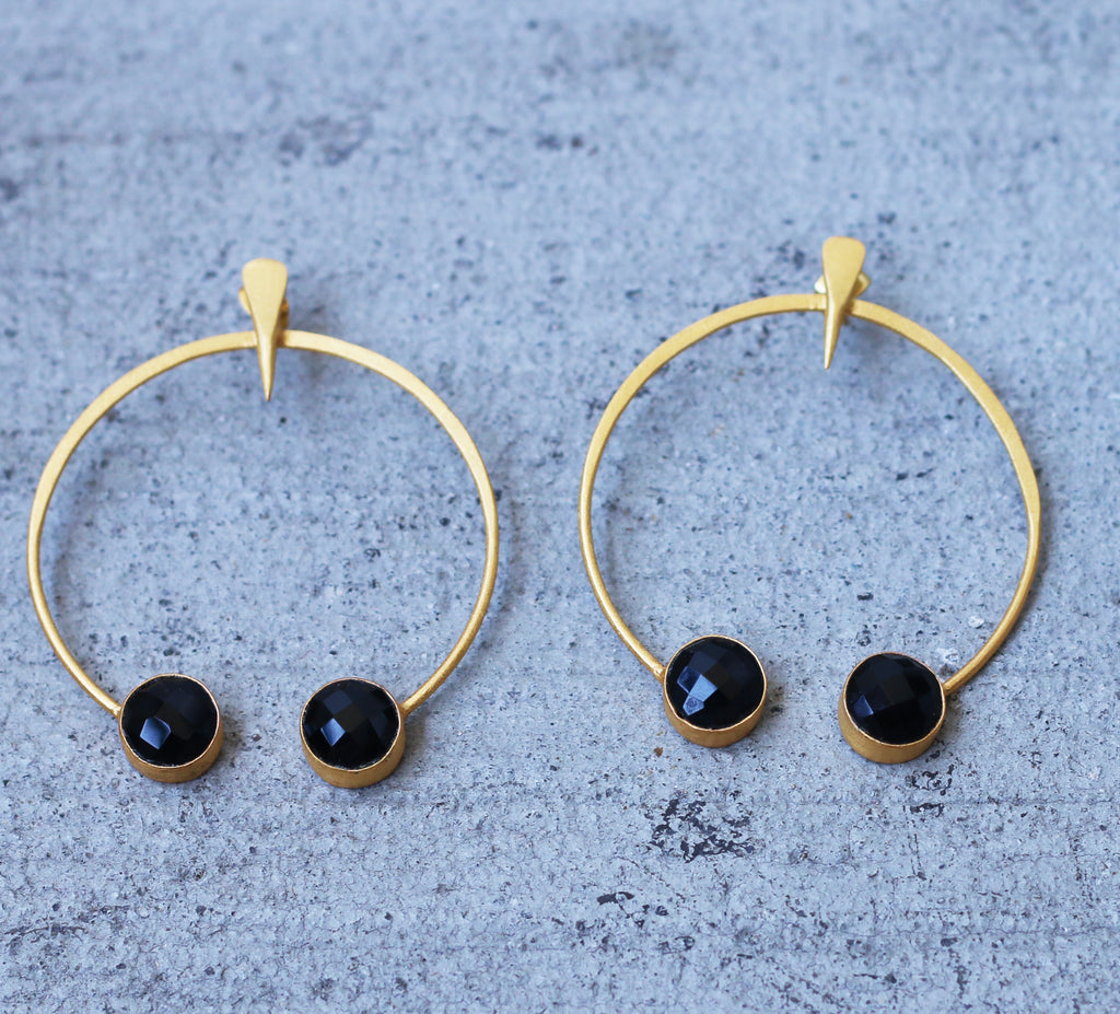 Tribal Folk earrings by Soenaar, handcrafted 18k gold-plated jewelry (photo 5)