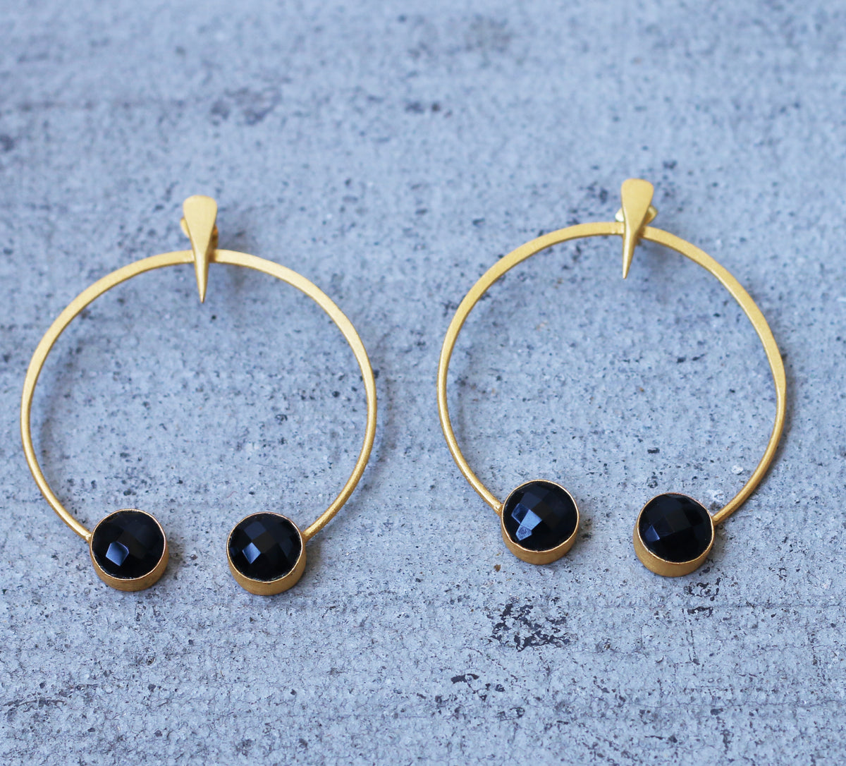 Tribal Folk earrings by Soenaar, handcrafted 18k gold-plated jewelry (photo 5)