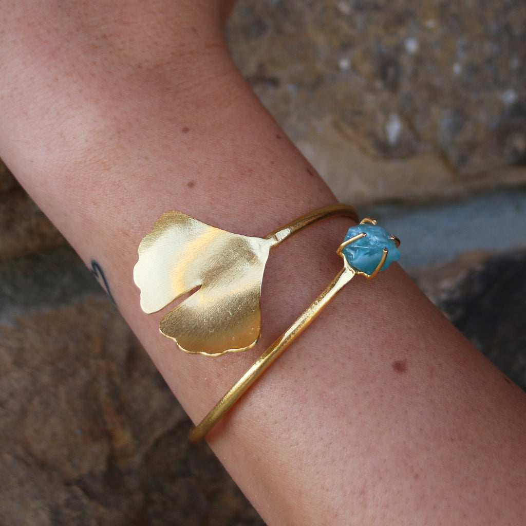 Flower Trap cuff by Soenaar, handcrafted 18k gold-plated jewelry