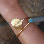 Flower Trap cuff by Soenaar, handcrafted 18k gold-plated jewelry