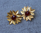 Leaf Bunch Earrings by Soenaar, handcrafted 18k gold-plated jewelry (photo 5)