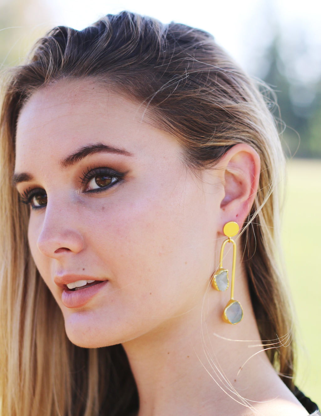 Balance 18k Gold Plated Earrings by Soenaar, handcrafted 18k gold-plated jewelry