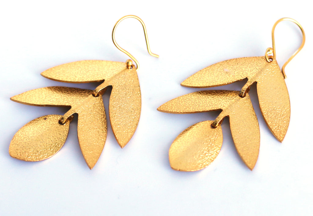 Bevy Handcrafted 18k Gold Plated Hook Earrings by Soenaar, handcrafted 18k gold-plated jewelry (photo 3)