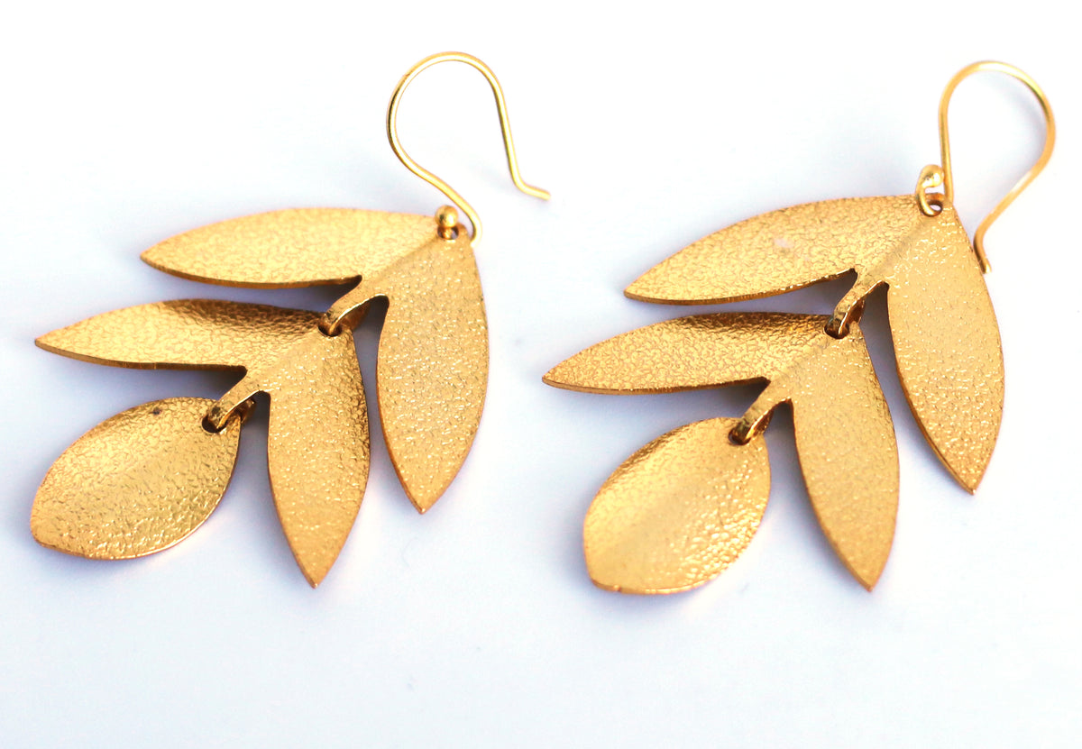 Bevy Handcrafted 18k Gold Plated Hook Earrings by Soenaar, handcrafted 18k gold-plated jewelry (photo 3)