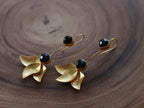 Blossom earrings by Soenaar, handcrafted 18k gold-plated jewelry (photo 3)