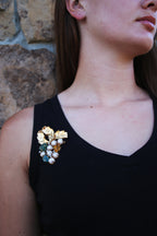 Flower Brooch by Soenaar, handcrafted 18k gold-plated jewelry (photo 4)