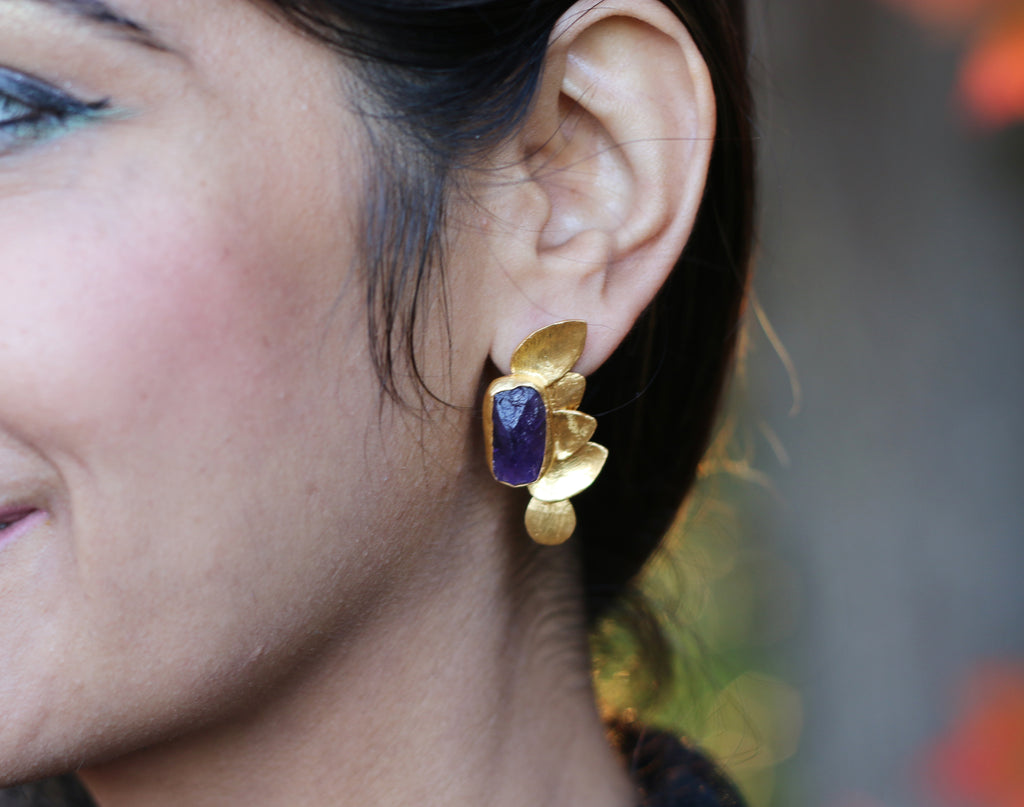 Half Butterfly Earrings by Soenaar, handcrafted 18k gold-plated jewelry (photo 6)