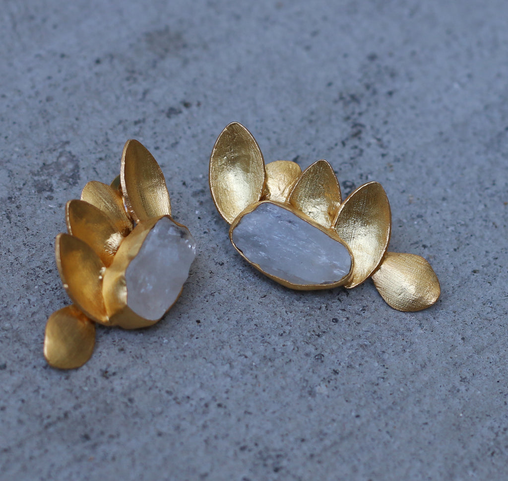 Half Butterfly Earrings by Soenaar, handcrafted 18k gold-plated jewelry (photo 7)