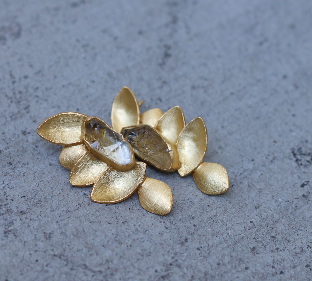 Half Butterfly Earrings by Soenaar, handcrafted 18k gold-plated jewelry (photo 4)