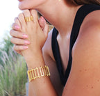 Charkha ring by Soenaar, handcrafted 18k gold-plated jewelry