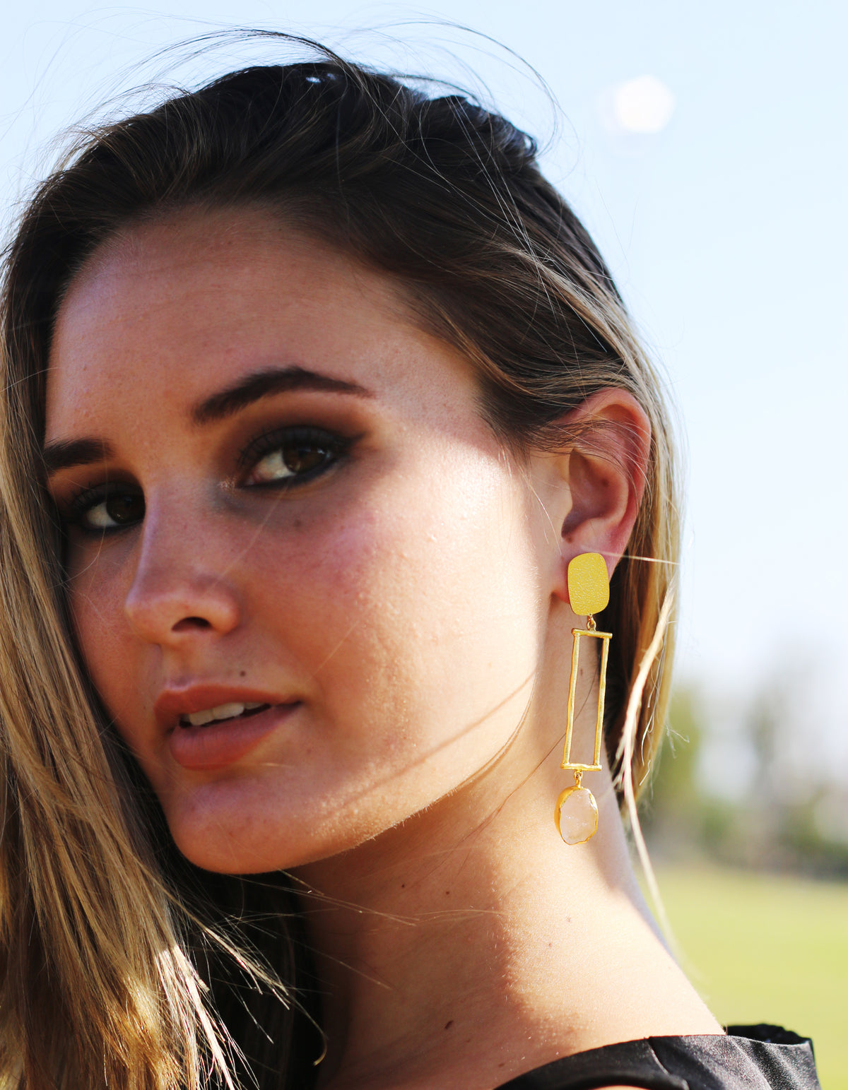 Cleopatra Earrings by Soenaar, handcrafted 18k gold-plated jewelry