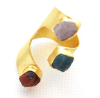 Threefold Cuff Ring by Soenaar, handcrafted 18k gold-plated jewelry (photo 3)