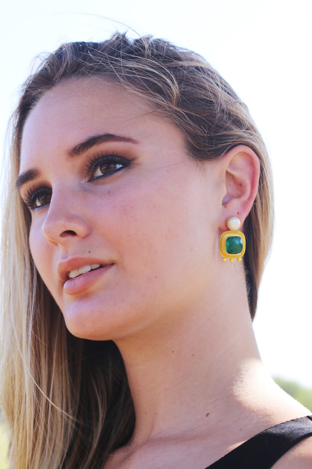 Delphic Earrings by Soenaar, handcrafted 18k gold-plated jewelry (photo 4)