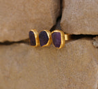Twofold Adjustable Ring Amethyst / Citrine / Smoky Quartz by Soenaar, handcrafted 18k gold-plated jewelry (photo 3)