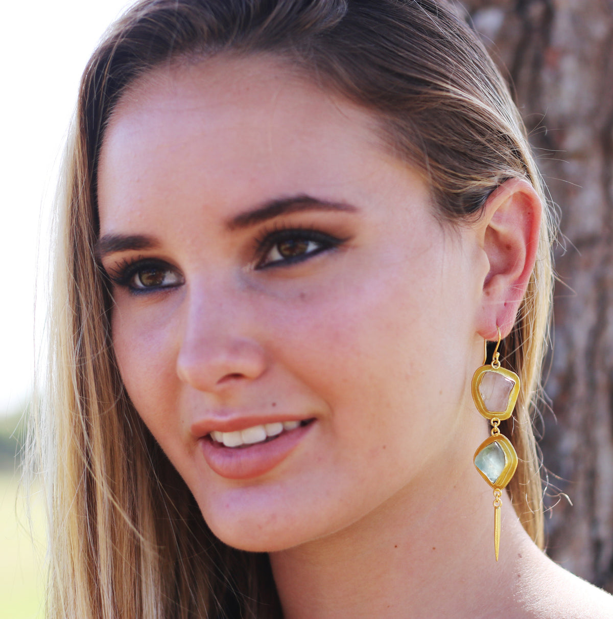 Edge Hook Earrings by Soenaar, handcrafted 18k gold-plated jewelry
